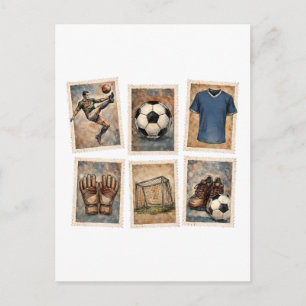 Vintage-Fußballmarken Fußball-Sammlung Postkarte