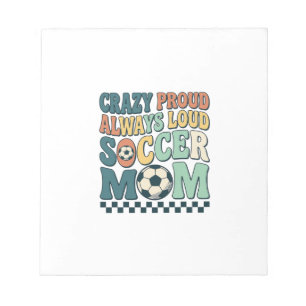 Vintage-Fußballmutter stolz lautes Shirt-Design_1 Notizblock