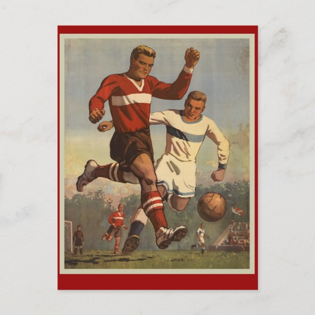 Vintage-Fußballposter Postkarte (Vorderseite)