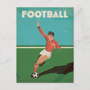 Vintage-Fußballposter Postkarte