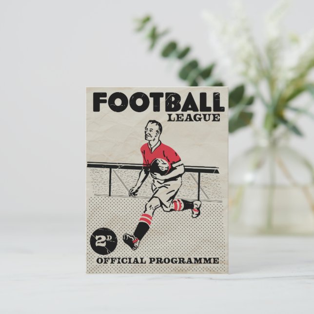 Vintage-Fußballprogramm Feiertagspostkarte (Stehend Vorderseite)
