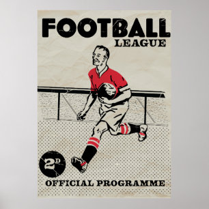 Vintage-Fußballprogramm Poster