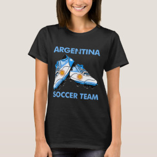 Vintage Fußballschuhe Argentinien-Flagge Argentini T-Shirt