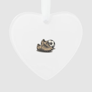 Vintage Fußballschuhe und Ball-Shirt-Design_1 Ornament