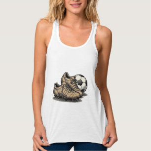 Vintage Fußballschuhe und Ball T-Shirt Design_1 Tank Top