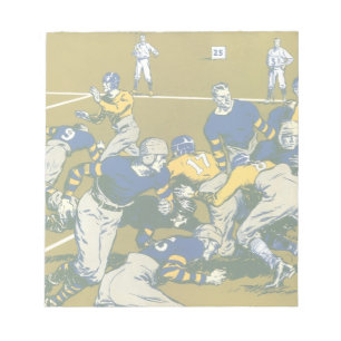 Vintage-Fußballspiel, Gold- gegen Blaumannschaften Notizblock