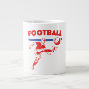 Vintage-Fußballspieler aus den 1950er Jahren Jumbo-Tasse