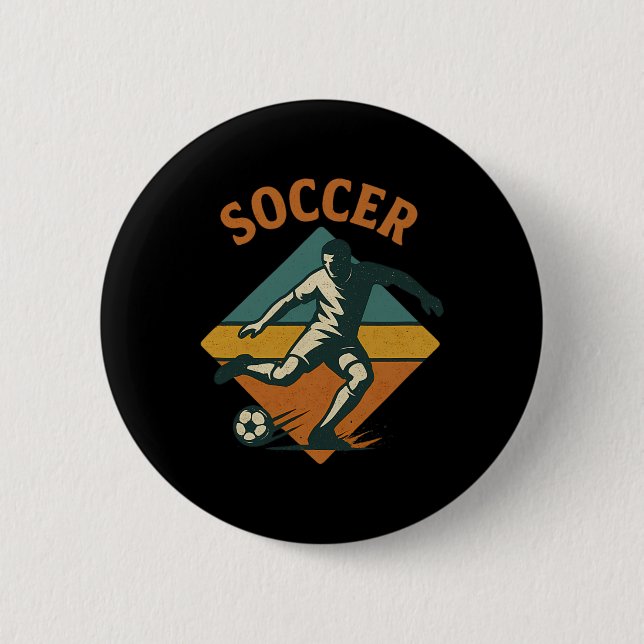 Vintage-Fußballspieler Kick Clic Stil Button (Vorderseite)