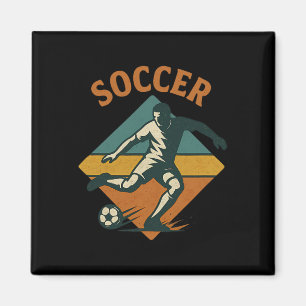 Vintage-Fußballspieler-Kick-Clic-Stil Magnet