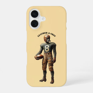Vintage-Fußballspieler mit Lederhelm URM iPhone 16 Hülle