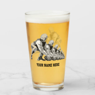 Vintage Fußballspieler, Quarterback Glas