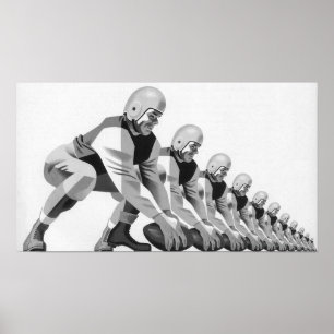 Vintage Fußballspieler, Quarterback Poster