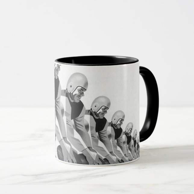 Vintage Fußballspieler, Quarterback Tasse (VorderseiteRechts)