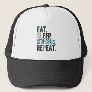 Vintage Fußballtorwart Eat Sleep Stop Goals T-Shir Truckerkappe