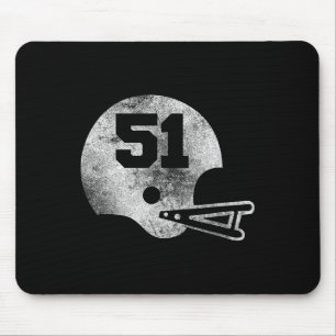 Vintage-Fußballtrikot Nummer 51 Spielernummer Mousepad