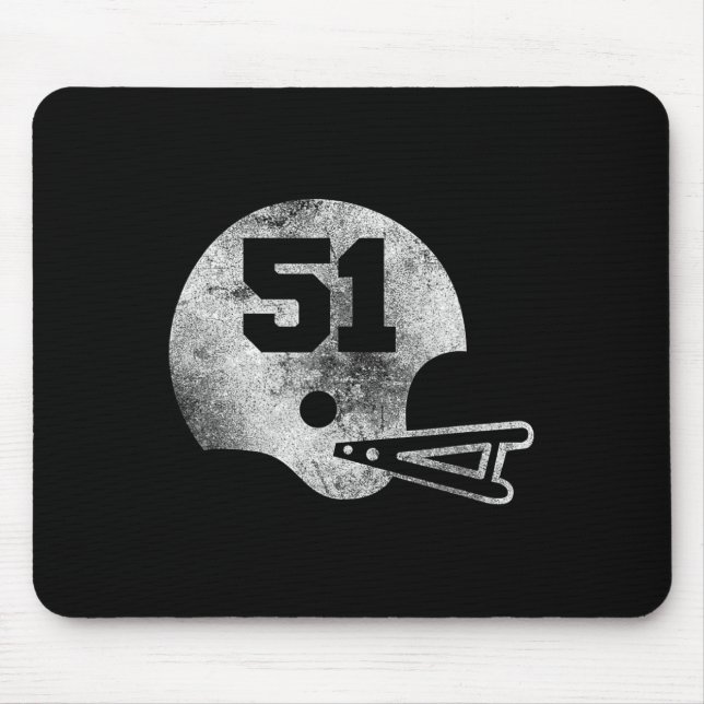 Vintage-Fußballtrikot Nummer 51 Spielernummer  Mousepad (Vorne)