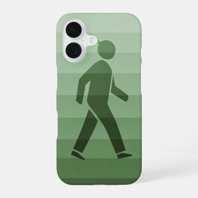 Vintage-Fußgänger-Symbol iPhone 16 Hülle (Rückseite)