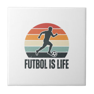 Vintage Futbol Ist Leben Fußballspieler-Shirt-Desi Fliese