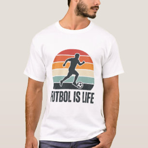 Vintage Futbol Ist Leben Fußballspieler-Shirt-Desi T-Shirt