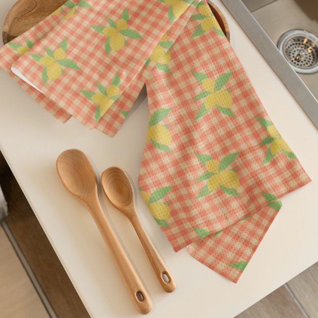 Vintage-Futtersack-Limonen verblasste orange-rote  Geschirrtuch (Vintage look kitchen towels)