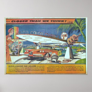 Vintage Futuristic Science Fiction Car Poster