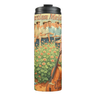 Vintage futuristische Marsgarten-Szene Thermosbecher
