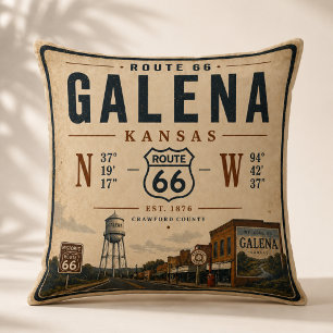 Vintage Galena Route 66 Heimdekoration Kissen
