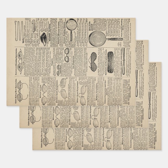 Vintage Galerieseite Geschenkpapier Set (Set)