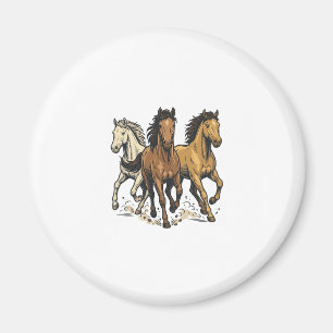 Vintage Galoppierende Pferde Vektor Kunst Design_1 Magnet