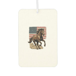 Vintage Galoppierendes Pferd Amerikanisches Flagge Autolufterfrischer
