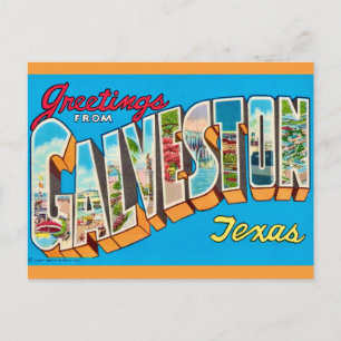 Vintage Galveston Texas Postkarte