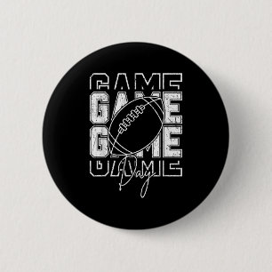 Vintage Game Day Football Lustig Gameday Mannschaf Button