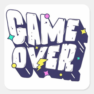 Vintage Gamer Aufkleber – Game Over