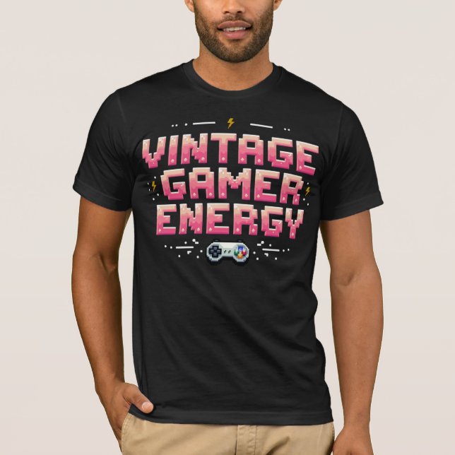 Vintage Gamer Energy T-Shirt (Vorderseite)