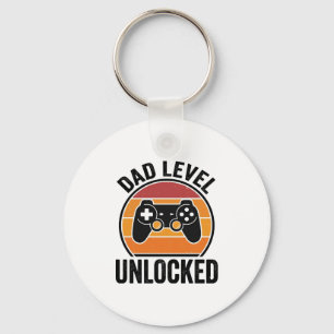 Vintage-Gamer-Shirt-Design 'Dad Level freigeschalt Schlüsselanhänger