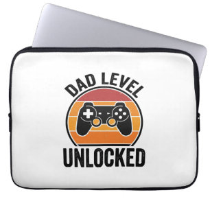Vintage-Gamer-Shirt-Design: Papa-Level freigeschal Laptopschutzhülle