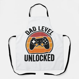 Vintage-Gamer-Shirt-Design Vatertag freigeschaltet Schürze