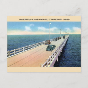 Vintage Gandy Bridge Tampa Bay Florida Postkarte