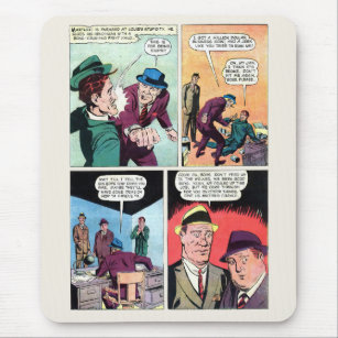 Vintage Gangster-Comicen Mob Boss schlägt bis Henc Mousepad