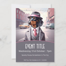 Vintage Gangster-Dackel Einladung