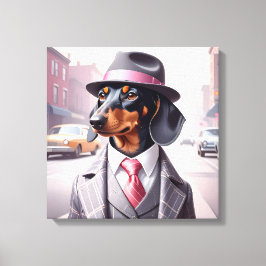 Vintage Gangster-Dackel Leinwanddruck