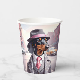 Vintage Gangster-Dackel Pappbecher