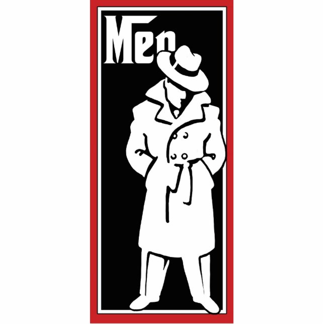 Vintage GangsterRestroomplakette - der Raum der Fotoskulptur Ornament (Vorne)