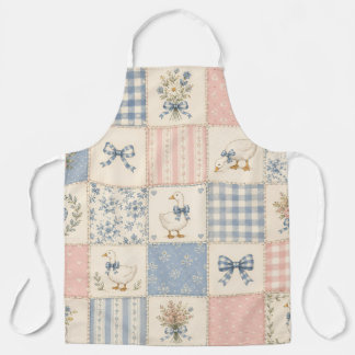 Vintage-Gans-Landhaus-Patchwork-Quilt Schürze