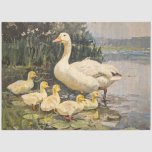 Vintage-Gans-und-Gänschen-Malerei-Decoupage Seidenpapier