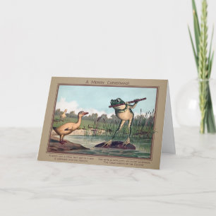 Vintage Gänse und Froschschenkel Feiertagskarte