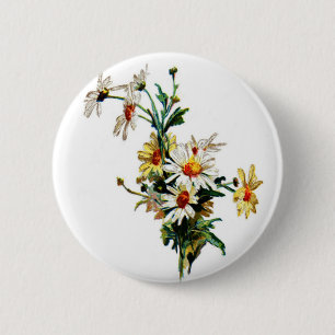 *Vintage-Gänseblümchen*-Blumenkunst Button
