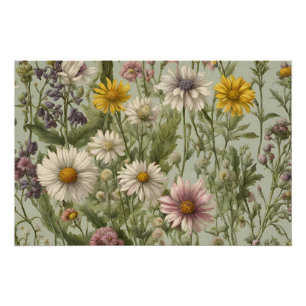 Vintage Gänseblümchen und Wildblumen Poster