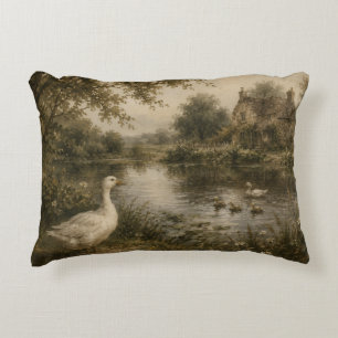 Vintage-Gänseteich-Cottage-Kissen Dekokissen