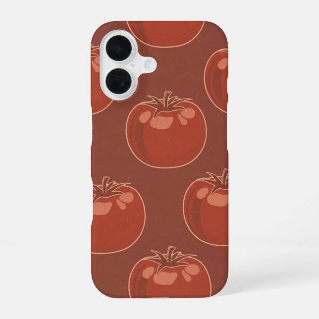 Vintage Ganz-Tomaten-Muster iPhone 16 Hülle (Rückseite)